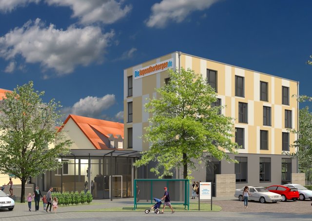 Der geplante Neubau zur Erweiterung der Jugendherberge in Speyer. | Foto: Die Jugendherbergen in Rheinland-Pfalz und im Saarland