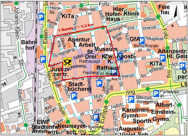 Die Laufstrecke durch Frankenthal. | Foto: Pressestelle FT