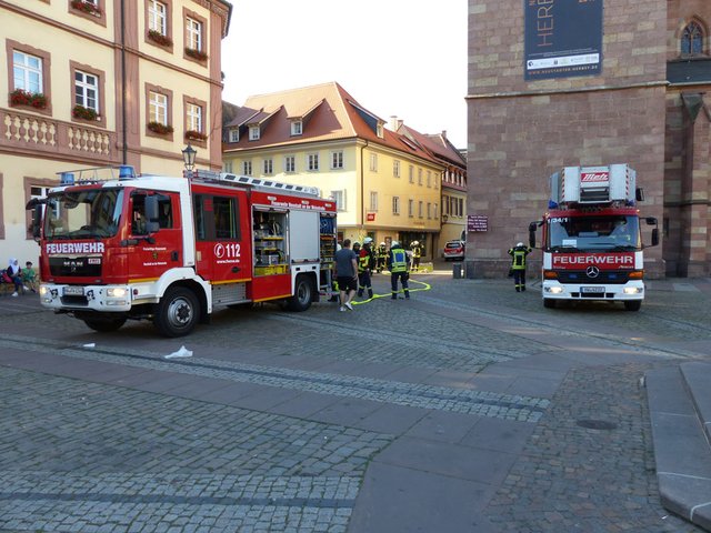 Die Einsatzstelle am Marktplatz | Foto: Medienteam Feuerwehr Neustadt
