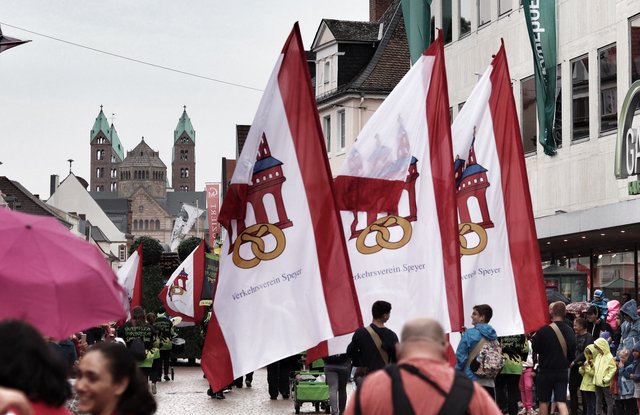 Der Umzug zieht vom Altpörtel in Richtung Dom. | Foto: Bauer