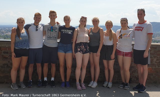 vlnr: Fabienne, Pascal, Mark, Bianca, Sarah, Annalena, Sabrina, Simone und Dominik (Benjamin Schmitz fehlt)