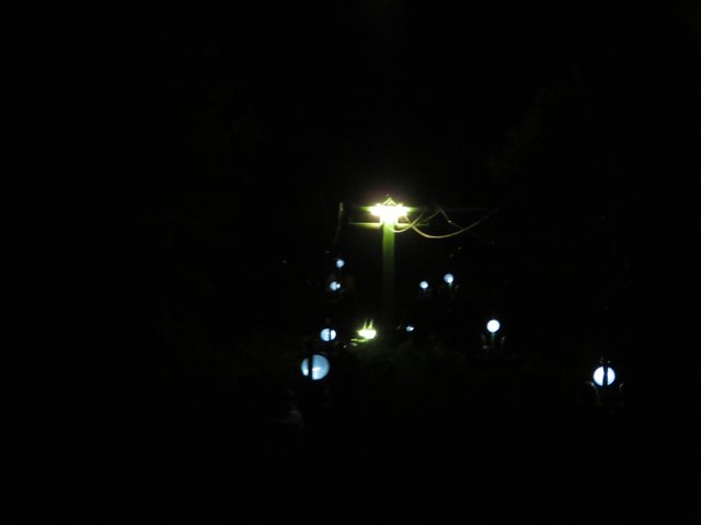 Dunkel war's, nur die Lampions und die Maste waren beleuchtet | Foto: Brigitte Melder