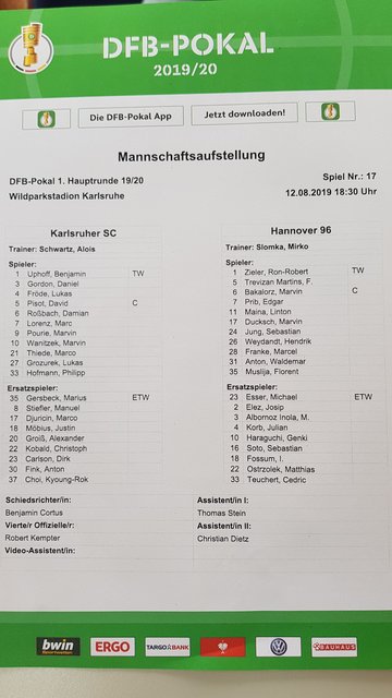 Heute geht's mit diesen Spielern ins Pokalspiel | Foto: jow