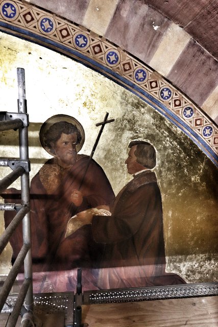 Johann Baptist Schraudolph hat das Fresko als sein letztes Werk in Speyer gemalt - und sich darauf auch gleich selbst verewigt. | Foto: Bauer