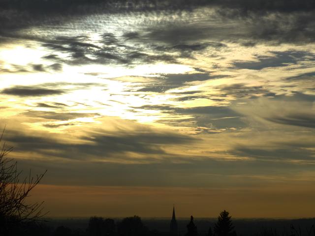 Winterliche Abendstimmung bei Varnhalt im Rebland