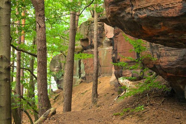 Die schöne Felslandschaft am Bismarckturm im Sommer