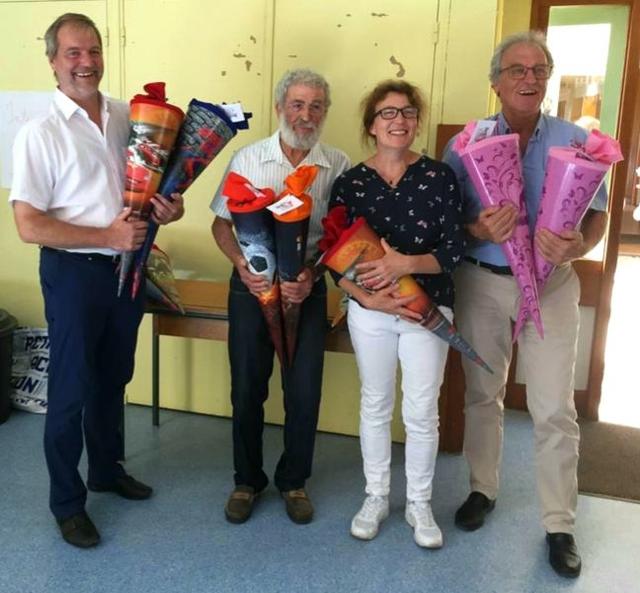 Louis Poncet, Bürgermeister von Marcigny, und Mitglieder des dortigen Comité de Jumelage empfingen Anja Börner, die Vorsitzende des Freundschaftskreises, und Matthias Weber, den Stadtbürgermeister von Freinsheim. | Foto: Privat