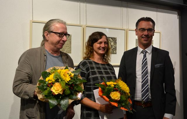 Hauptpreisträger Michael Rausch, Förderpreisträgerin Claudia Urlaß und Christoph Buttweiler, Erster Kreisbeigeordneter Kreis Germersheim | Foto: A. Abt