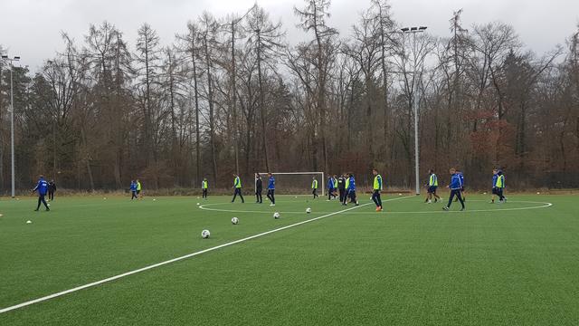 Laufen, Sprints, Übungen mit dem Ball und ein Spielchen