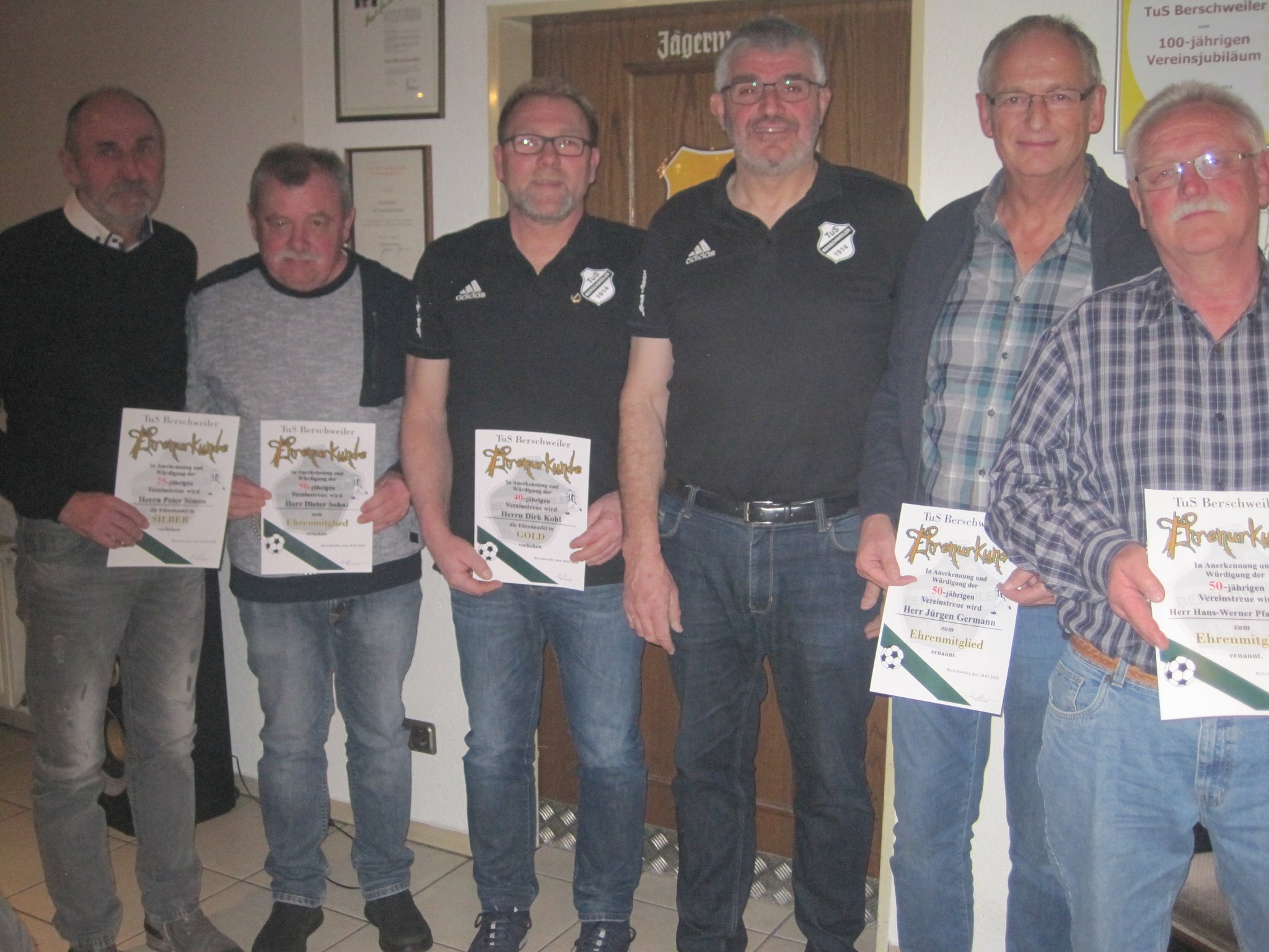 Drei neue Ehrenmitglieder ernannt TuS Berschweiler ehrt langjährige