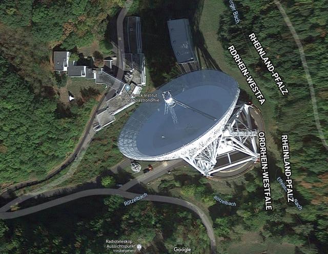 Radioteleskop Effelsberg | Foto: Google Maps