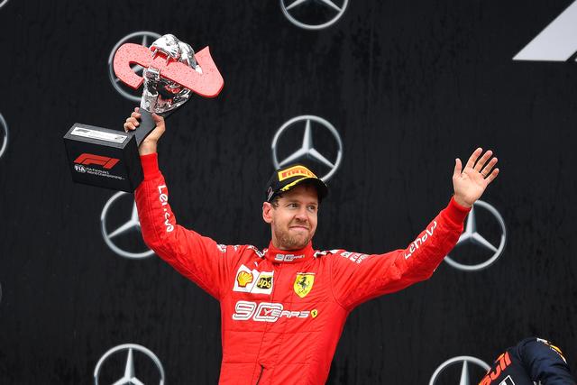 Lokalmatador Sebastian Vettel (Heppenheim/Ferrari) wurde 2019 Zweiter in Hockenheim (Foto von Thorsten Horn) 