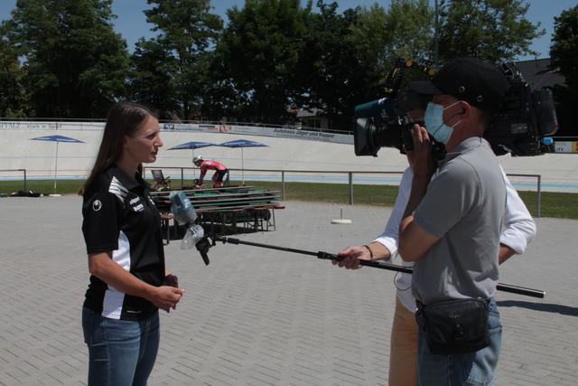 Miriam Welte vom TV-Interview mit dem SWR
