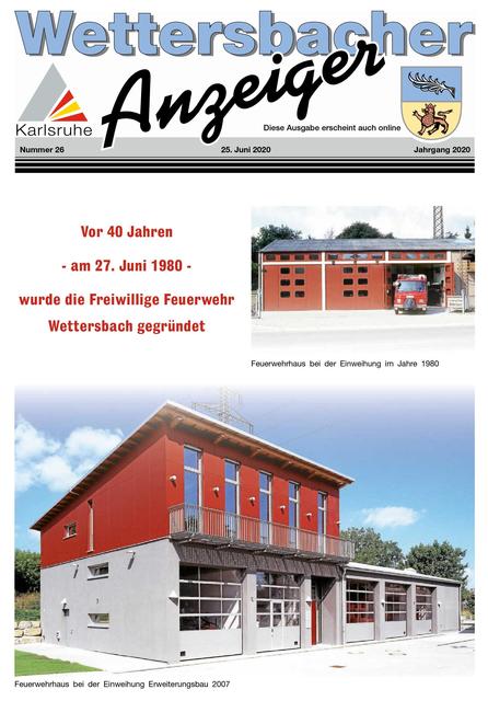 Auch im Wettersbacher Anzeiger wurde über die Gründung der Freiwilligen Feuerwehr Karlsruhe, Abt. Wettersbach ausführlich berichtet.  | Foto: Ortsverwaltung Wettersbach