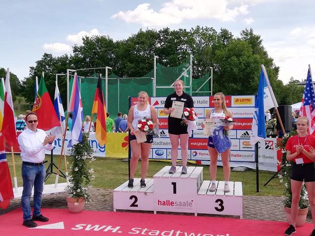 Samantha Borutta (TSG Mutterstadt) gewann den Wettkampf in Halle an der Saale (Foto Samantha Borutta) 