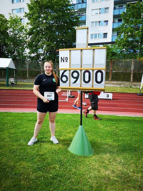 Samantha Borutta (TSG Mutterstadt) warf in Berlin mit 69,00 Metern die Tagesbestweite (Foto Samantha Borutta) 