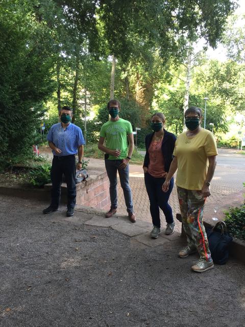 Bürgermeister Benjamin Seyfried, Stadtrat Benjamin Burckschat, PWV JUgendwartin Miriam Burkard und Edith Kurzmeier (v.l.n.r) | Foto: PWV Annweiler