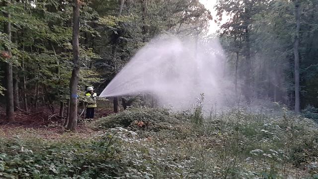 Währenddessen haben im unteren Bereich schon die "Löscharbeiten" begonnen. | Foto: Tim Altschuck