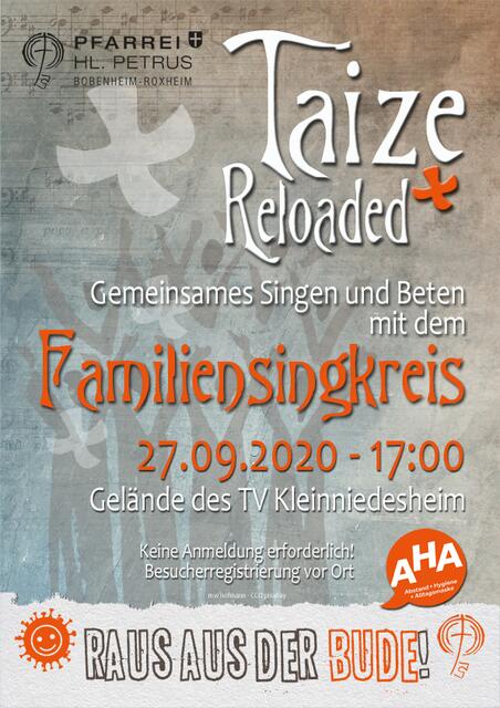Ankündigung Taizé Reloaded | Foto: Pfarrei Hl. Petrus (2020), Design: M. Hofmann