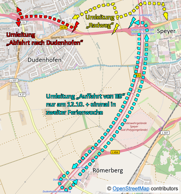 Umleitung am 12. Oktober