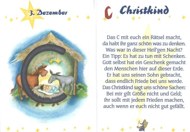 C wie Christkind | Foto: Claudia Bley /Anne Weinmann /  Yvonne Hoppe-Engbring: Das kleine Weihnachts-ABC,  Bergmoser + Höller Verlag AG;