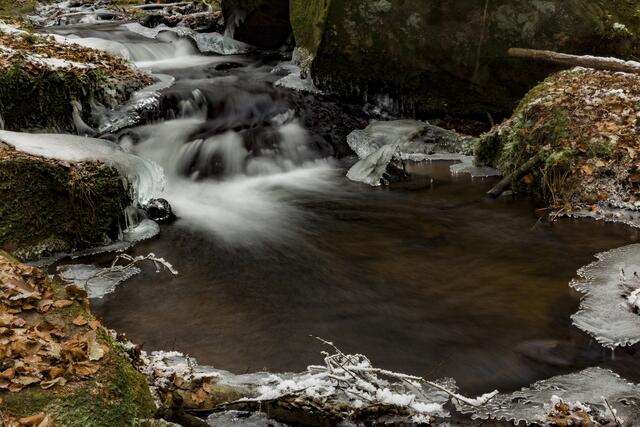 Karlstal in Ice - Langzeitbelichtung in der Karlstalschlucht Januar 2017 | Foto: Jens Vollmer