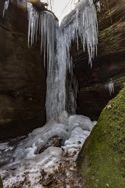 Der Wasserfall am Saufelsen als Eisgebilde im Januar 2017 | Foto: Jens Vollmer