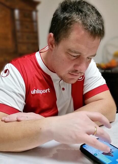 Foto: Wolfgang beim Fairplay-Online-Quiz