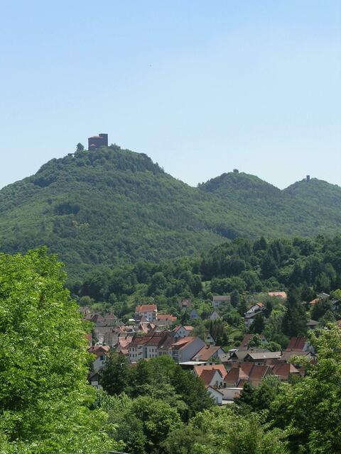 Burgen-Trilogie über Annweiler: Trifels, Anebos und Münz. | Foto: Bender