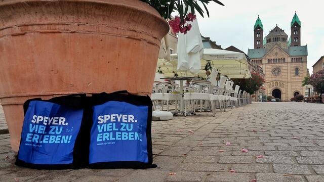 Unsere Willkommenstasche beim Registireren in Speyer | Foto: Michael Lorek