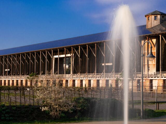 Unweit des Gradierbaus Bad Dürkheim kann ein Springbrunnen bestaunt werden | Foto: Kim Rileit