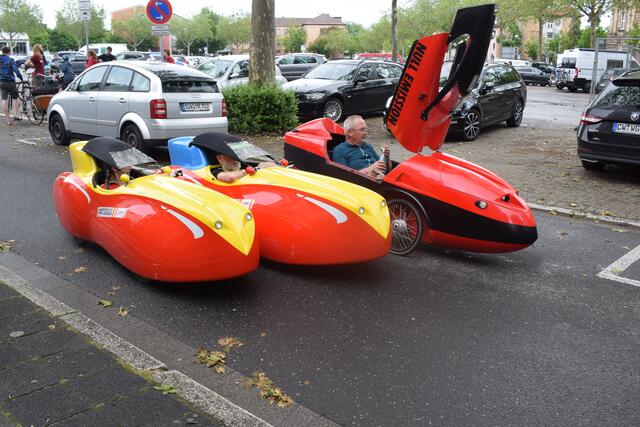 Muskel betriebene Renner vor dem Start. | Foto: B.Bender