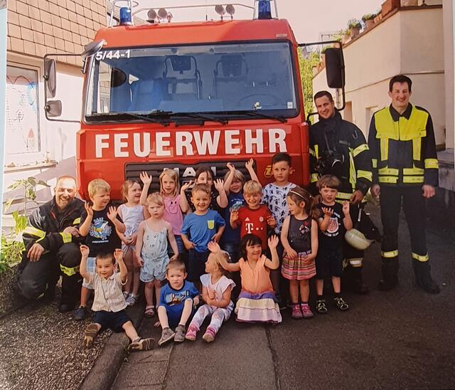 Die Feuerwehr im Kindergarten St. Anna  | Foto: Kindergarten Lug