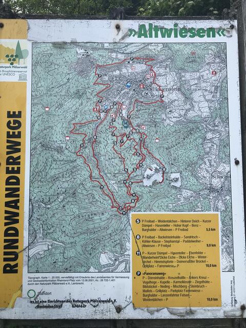 Wanderkarte am Wasgau-Parkplatz