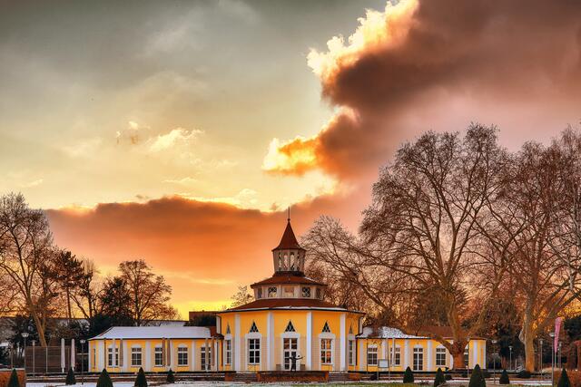 Ebertpark in Ludwigshafen im Winter