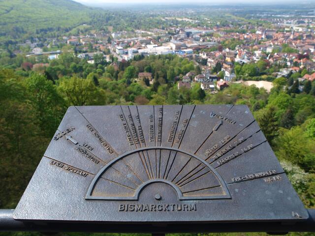 Panoramablick vom Bismarckturm in Ettlingen