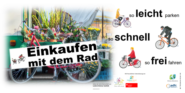 Banner "Einkaufen mit dem Rad", Kampagne von ADFC und SÜW | Foto: Michael Schindler, Annweiler 2021