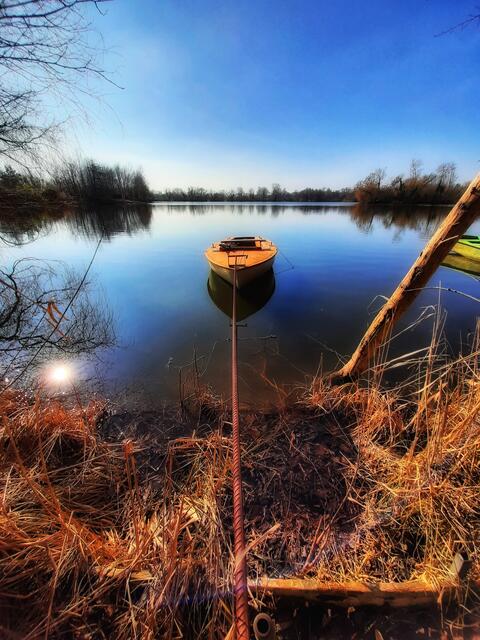 Gut gesichert! Am Sollachsee bei Germersheim (Februar) | Foto: Anita Lemmert 