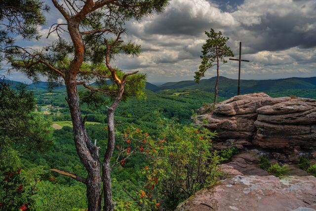 Blick vom Rötzenfelsen / Dimbacher Buntsandstein Höhenweg Juli 2021 | Foto: Stefan Jung