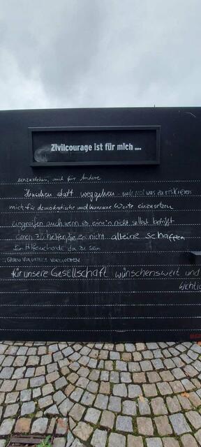 Am Mittwoch, 15. September, wurde der Courage-Kubus auf dem Platz vor dem Pfalztheater eingeweiht | Foto: Silke Gorges