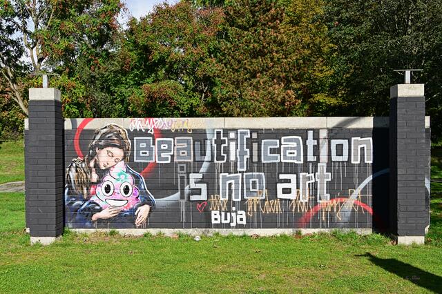 7. Station: Friedrich-Ebert-Park, Künstler (in alphabetischer Reihenfolge): Blaqk, Buja, Cose, Czolk, Dome, Limow, Parisko und Richter.  | Foto: Ilona Schäfer
