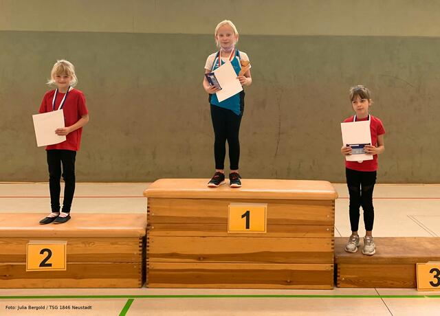 AK 8 Jahre und jünger: 2.Platz: Lea-Sophie Rau, 3.Platz: Alina Dinkel | Foto: Julia Bergold / TSG 1846 Neustadt
