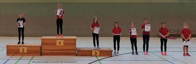 Siegerin in AK 9-11: Stefanie Nering, 3.Platz: Linda Orschel | Foto: Jessica Grünwald / Turnerschaft 1863 Germersheim e.V.