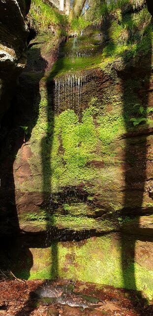 Der Wasserfall am Teufelsfels fällt im Sommer eher spärlich aus | Foto: Jens Vollmer