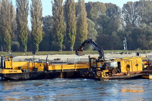 Baggerschiff aus dem Rhein bei Hagenbach | Foto: A. Abt