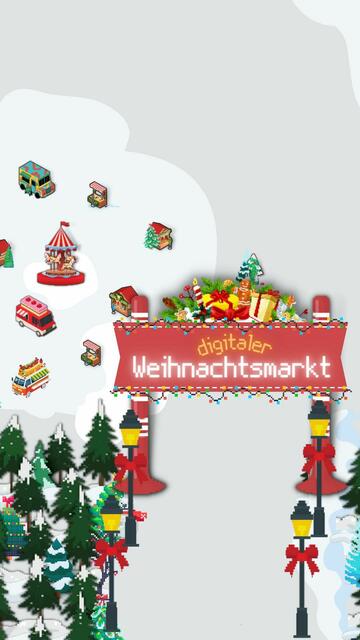 Der Eingang zum digitalen Weihnachtsmarkt