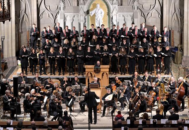 Der Speyerer Domchor bei der Aufführung des Oratoriums „Saul“ von Georg Friedrich Händel in der Gedächtniskirche Speyer am 1. November 2019 | Foto: Dommusik Speyer
