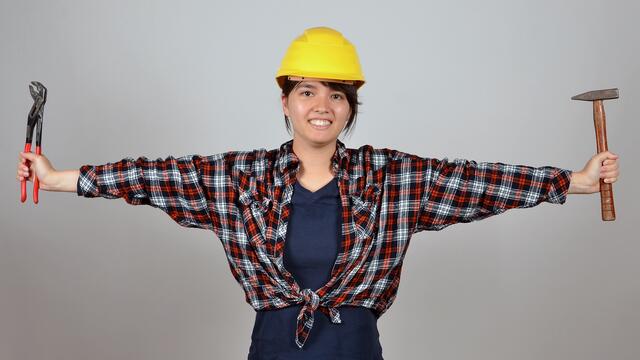 Selbstverständlich können auch Frauen mit handwerklichem Interesse Haustechnikerin werden