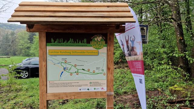 Eine Hinweistafel erklärt übersichtlich den Verlauf des Weges und dessen Abkürzungsmöglichkeiten | Foto: Ralf Vester