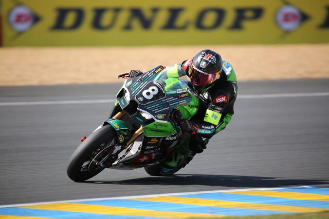 Das Kawasaki-Team Bolliger Switzerland belegte beim Saisonauftakt beim 24-Stunden-Rennen in Le Mans/Frankreich den vierten Platz in der Langstrecken-Weltmeisterschaft und den achten Rang im Gesamtklassement (Foto Hartmut Reuschel / moto-foto)